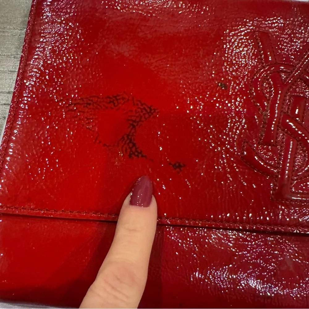 Yves Saint Laurent Glossy Red Clutch - Picture 3 of 10